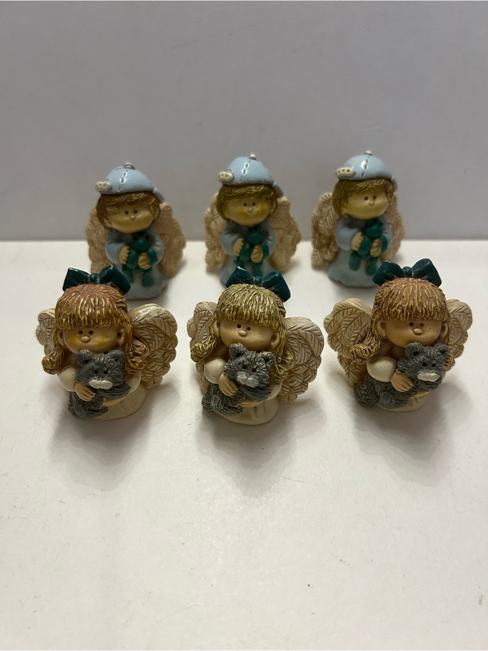Vintage Guardian Angels by Suzi Skoglund Set of 6 Holding Frog and Cat